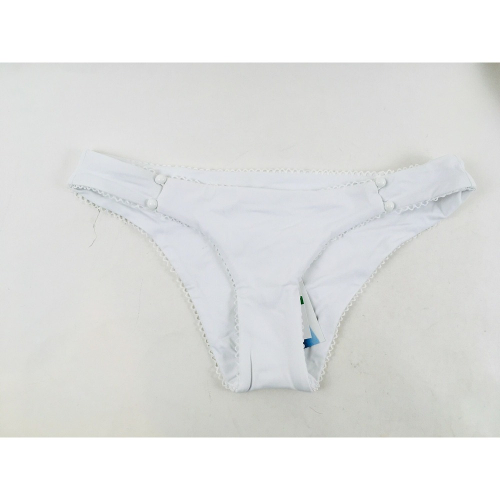 Isabella Rose Size Large White Double Take Button Bikini Bottom Bondi‎ Fit